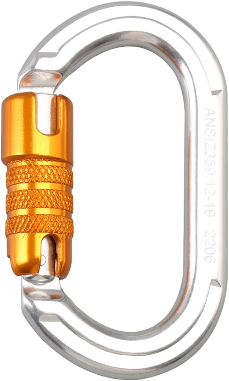 SOB Auto Locking Climbing Carabiner Clips,Heavy Duty Asymmetrical Carabiner Connector Used for Rappelling Gear Rescue Outdoor Projects Dog Leash - Image 1